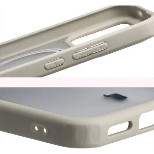 Etui z pierścieniem magnetycznym Bizon Case MatteO do Xiaomi POCO F8 Pro przydymione-beżowe